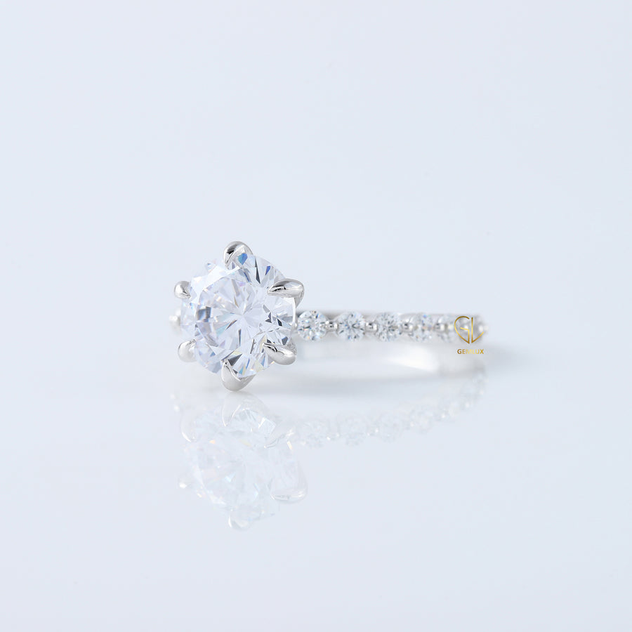 2 Ct Round Cut Lab Grown Floating Bubble Engagement Ring