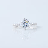 2 Ct Round Cut Lab Grown Floating Bubble Engagement Ring