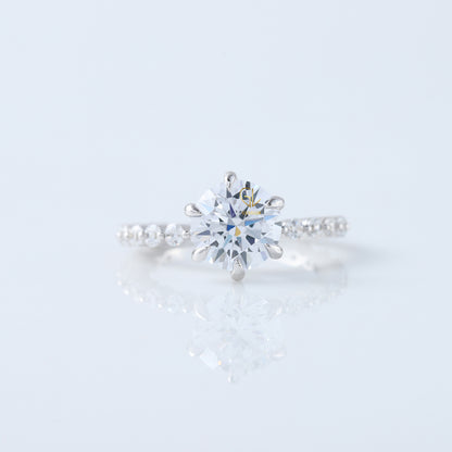 2 Ct Round Cut Lab Grown Floating Bubble Engagement Ring