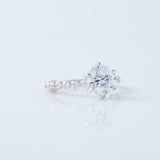 2 Ct Round Cut Lab Grown Floating Bubble Engagement Ring