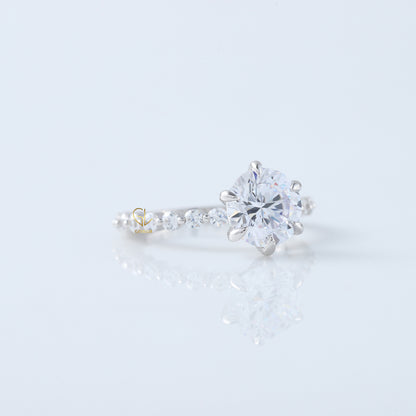 2 Ct Round Cut Lab Grown Floating Bubble Engagement Ring