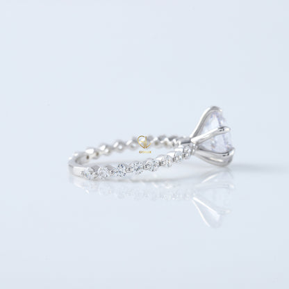 2 Ct Round Cut Lab Grown Floating Bubble Engagement Ring