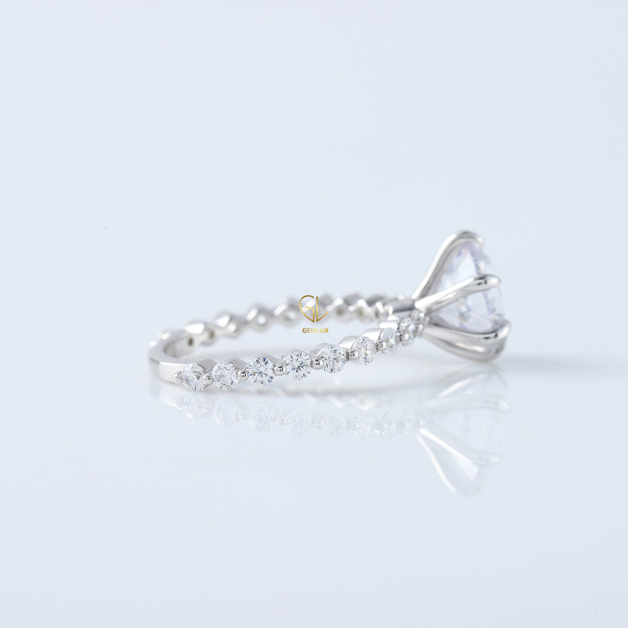 2 Ct Round Cut Lab Grown Floating Bubble Engagement Ring