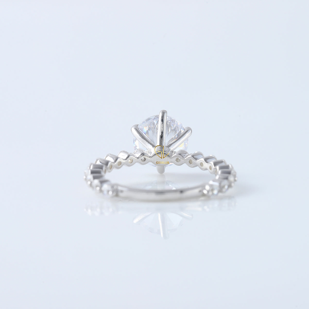 2 Ct Round Cut Lab Grown Floating Bubble Engagement Ring