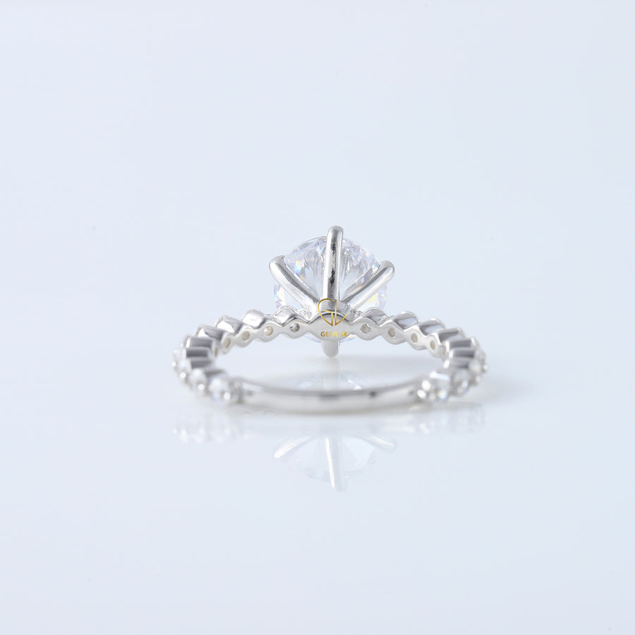 2 Ct Round Cut Lab Grown Floating Bubble Engagement Ring