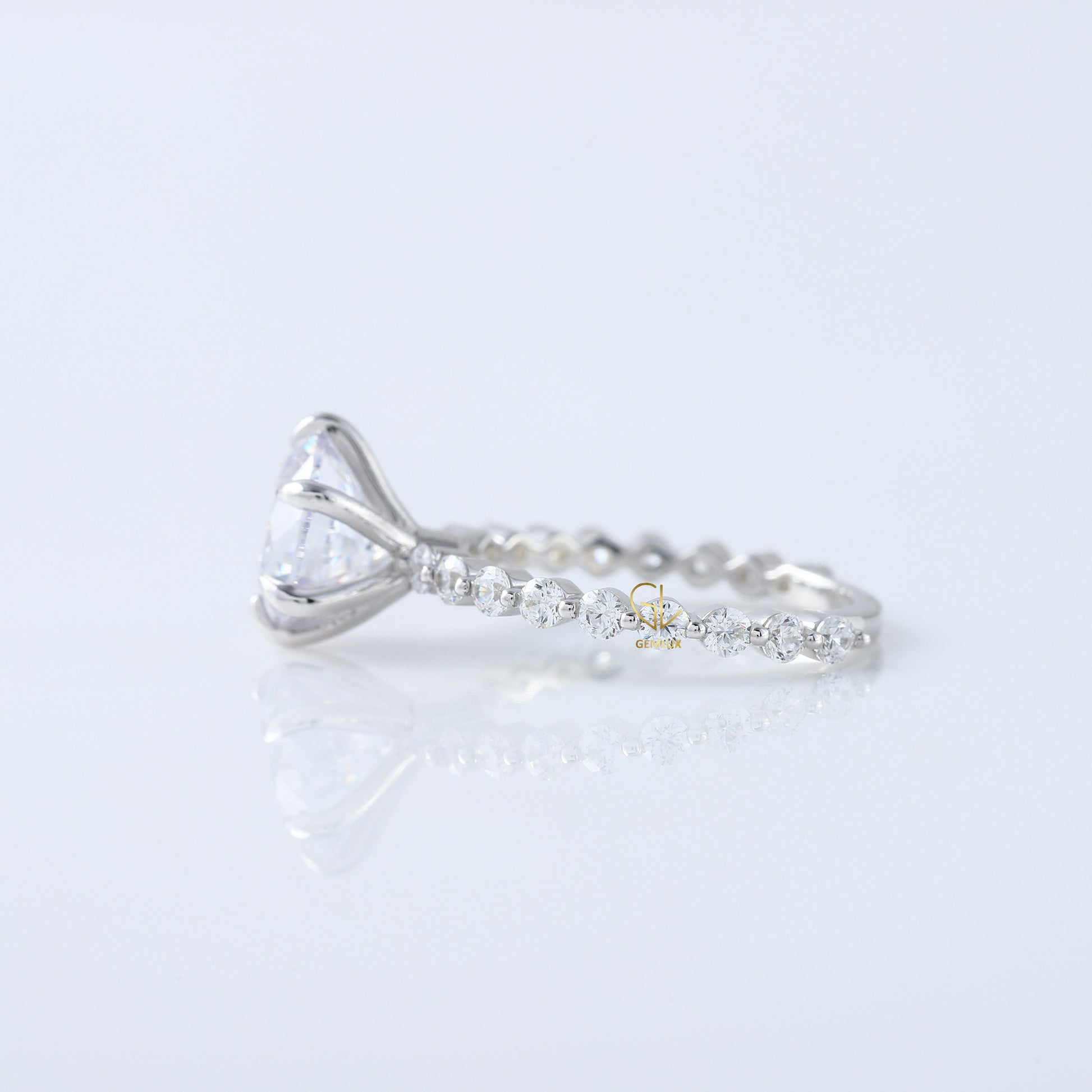 2 Ct Round Cut Lab Grown Floating Bubble Engagement Ring