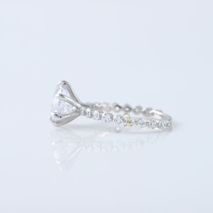 2 Ct Round Cut Lab Grown Floating Bubble Engagement Ring