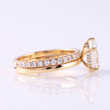 2 Ct Pear Cut Lab Grown Diamond Ring Set with Eternity Wedding Band