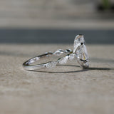 Marquise-Cut Lab-Grown Diamond Engagement Ring with Side Stones