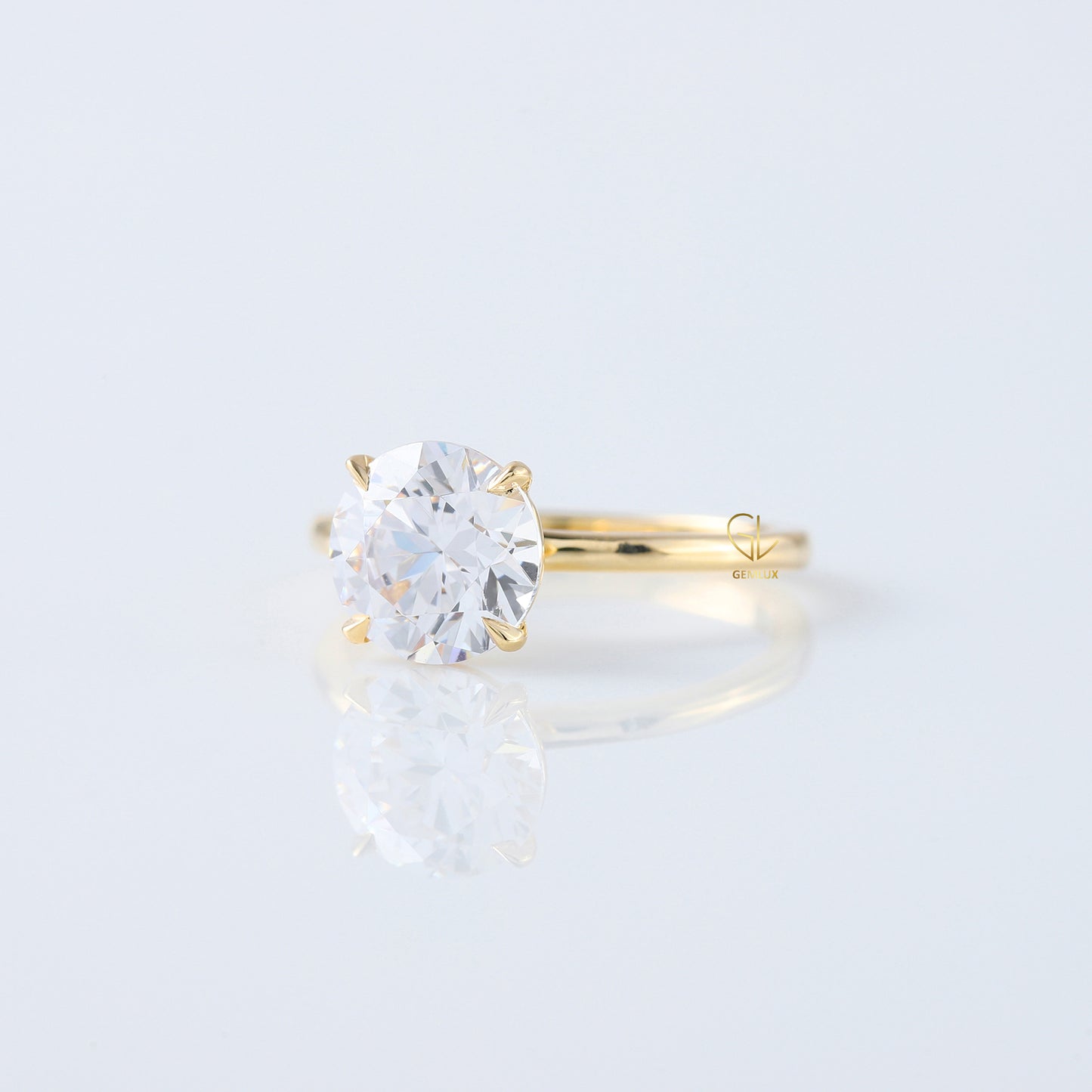 2ct Round Cut Lab Grown Solitaire Ring in Yellow Ring