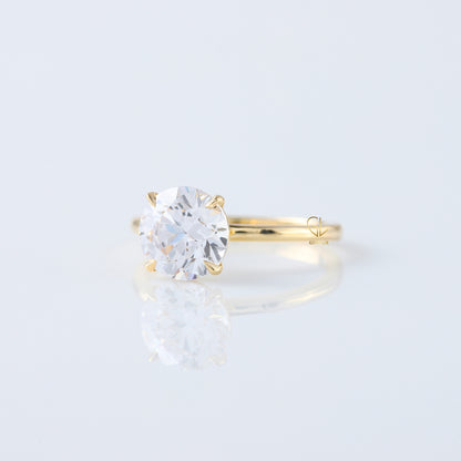 2ct Round Cut Lab Grown Solitaire Ring in Yellow Ring