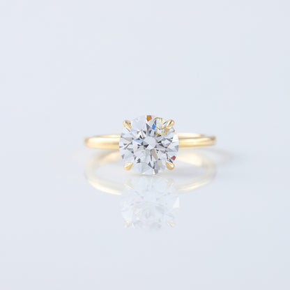 2ct Round Cut Lab Grown Solitaire Ring in Yellow Ring