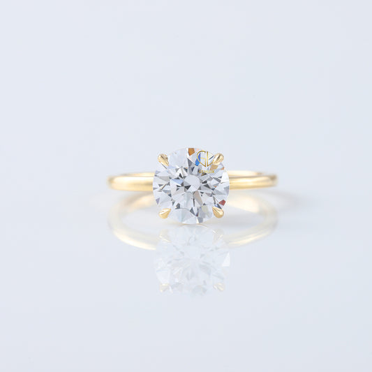 2ct Round Cut Lab Grown Solitaire Ring in Yellow Ring