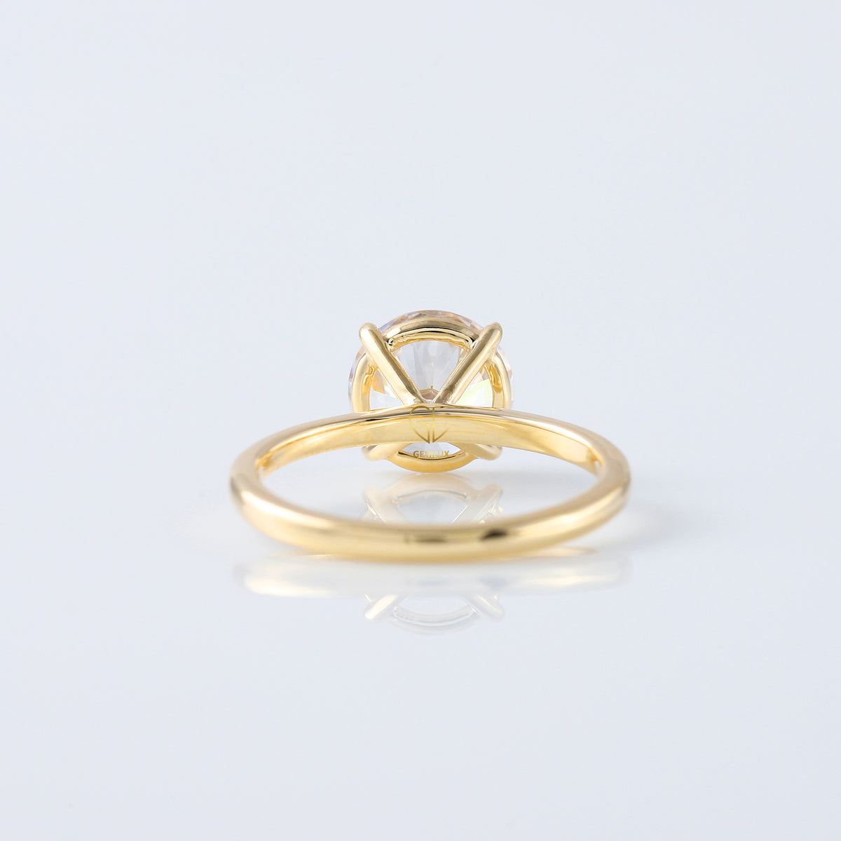 2ct Round Cut Lab Grown Solitaire Ring in Yellow Ring