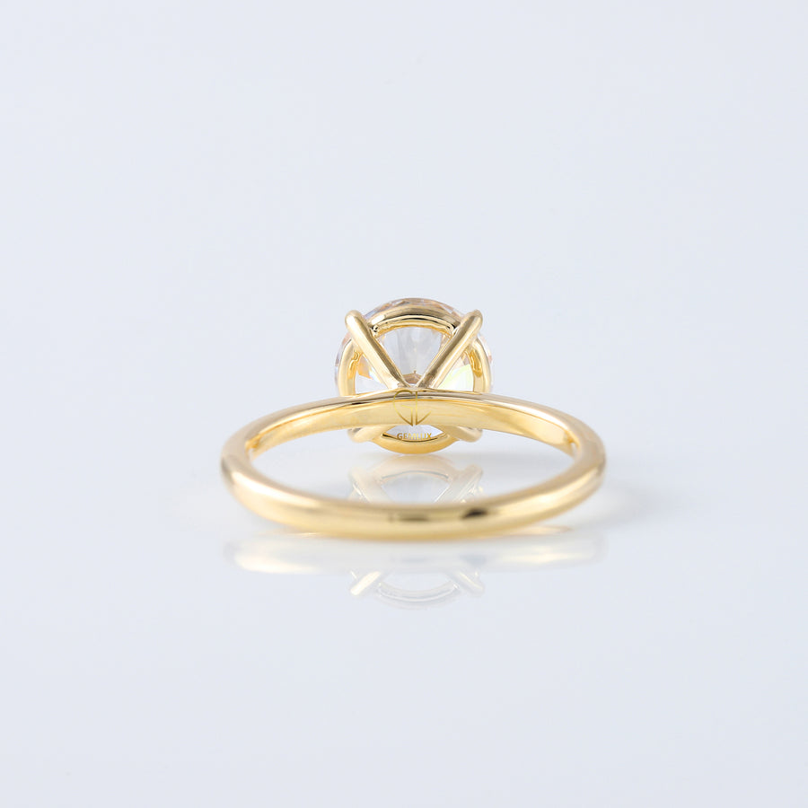 2ct Round Cut Lab Grown Solitaire Ring in Yellow Ring