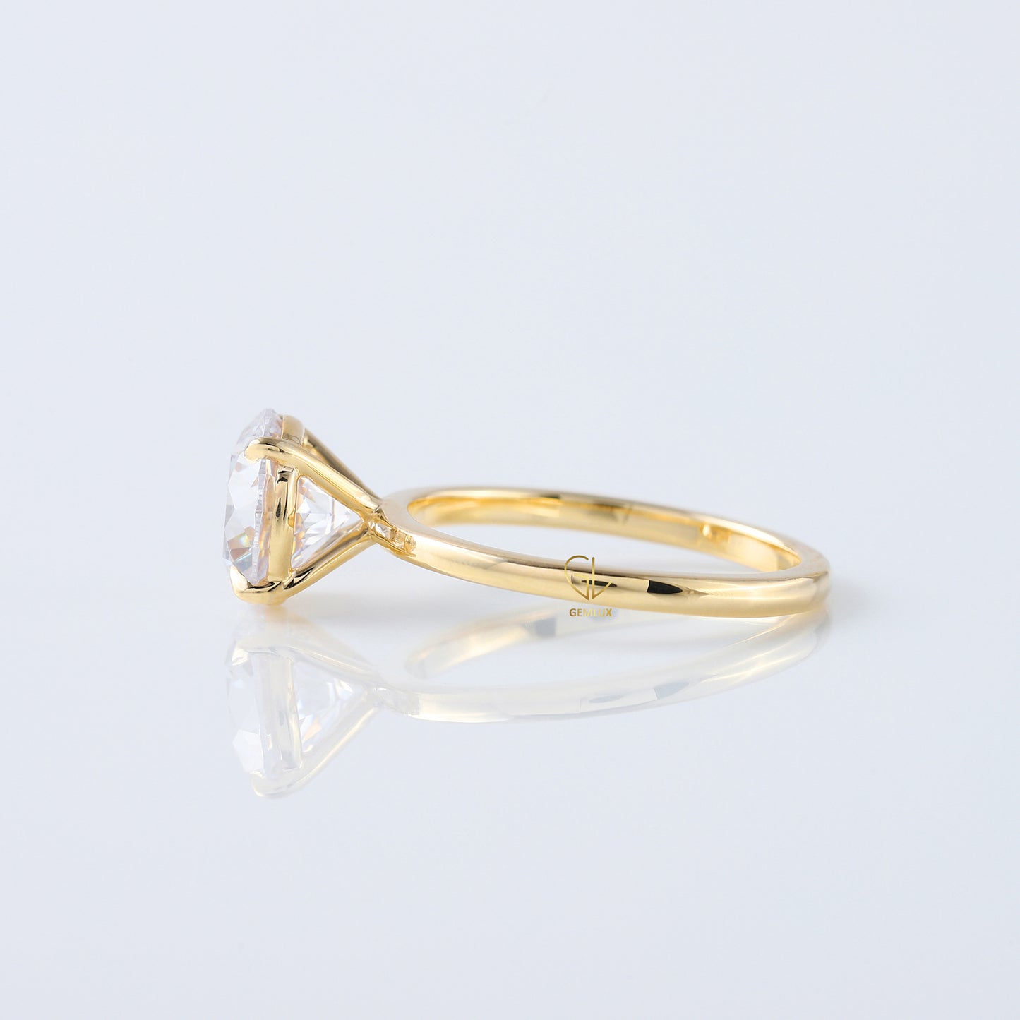 2ct Round Cut Lab Grown Solitaire Ring in Yellow Ring