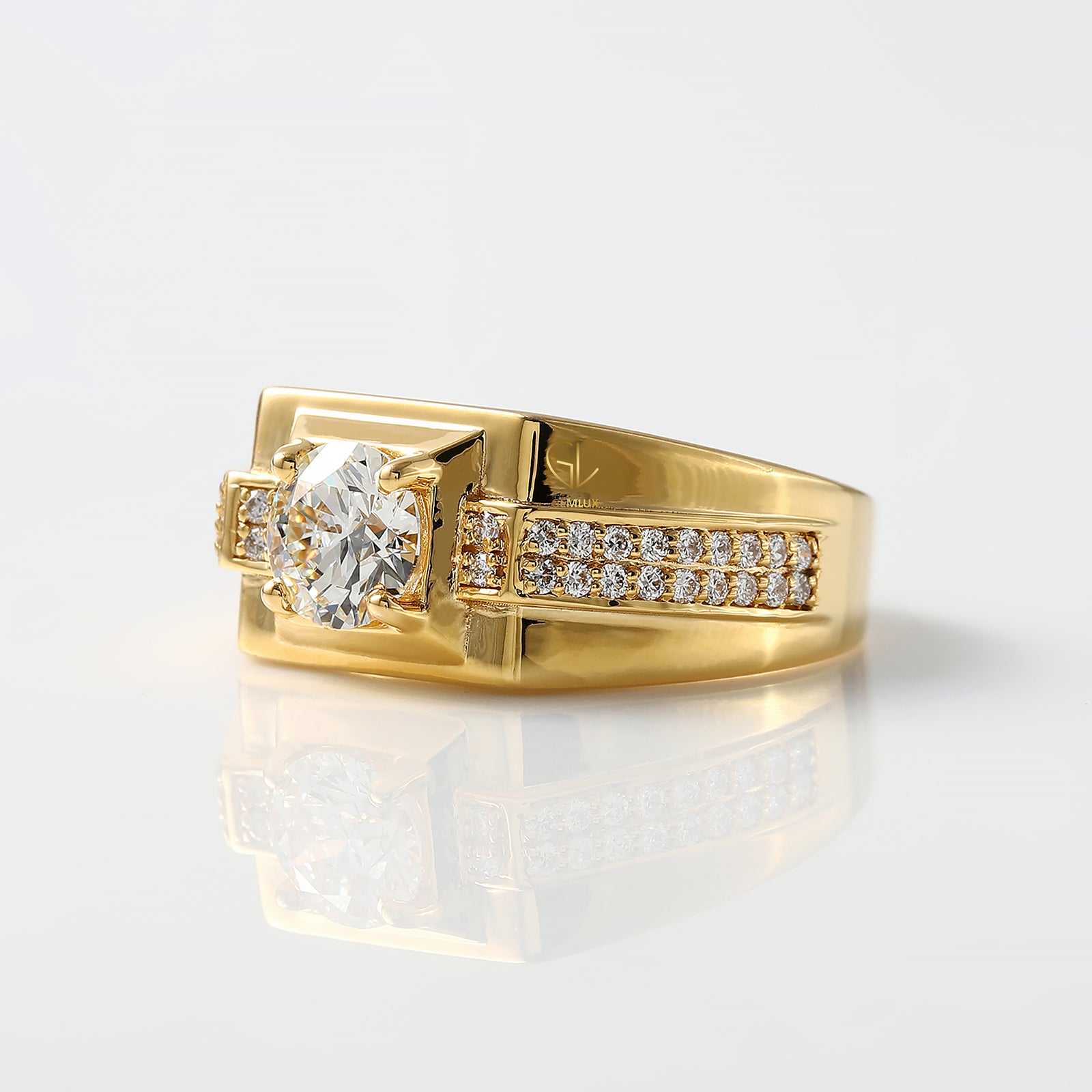 IGI Certified Hearts and Arrows Lab Grown Diamond Men's Ring Luxury Wedding Band