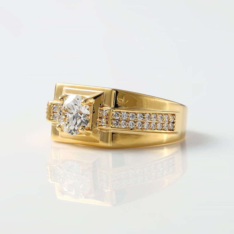 IGI Certified Hearts and Arrows Lab Grown Diamond Men's Ring Luxury Wedding Band