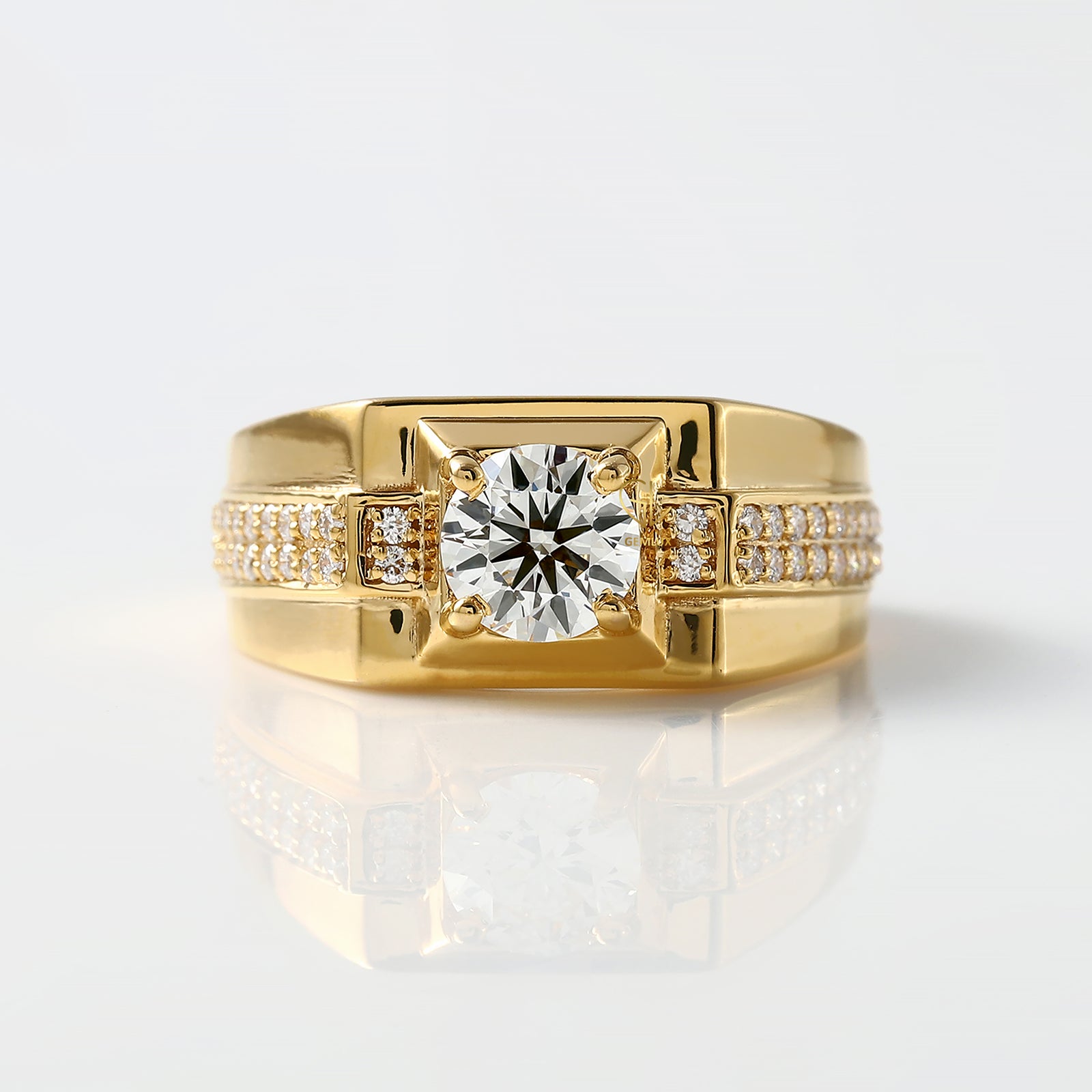 IGI Certified Hearts and Arrows Lab Grown Diamond Men's Ring Luxury Wedding Band