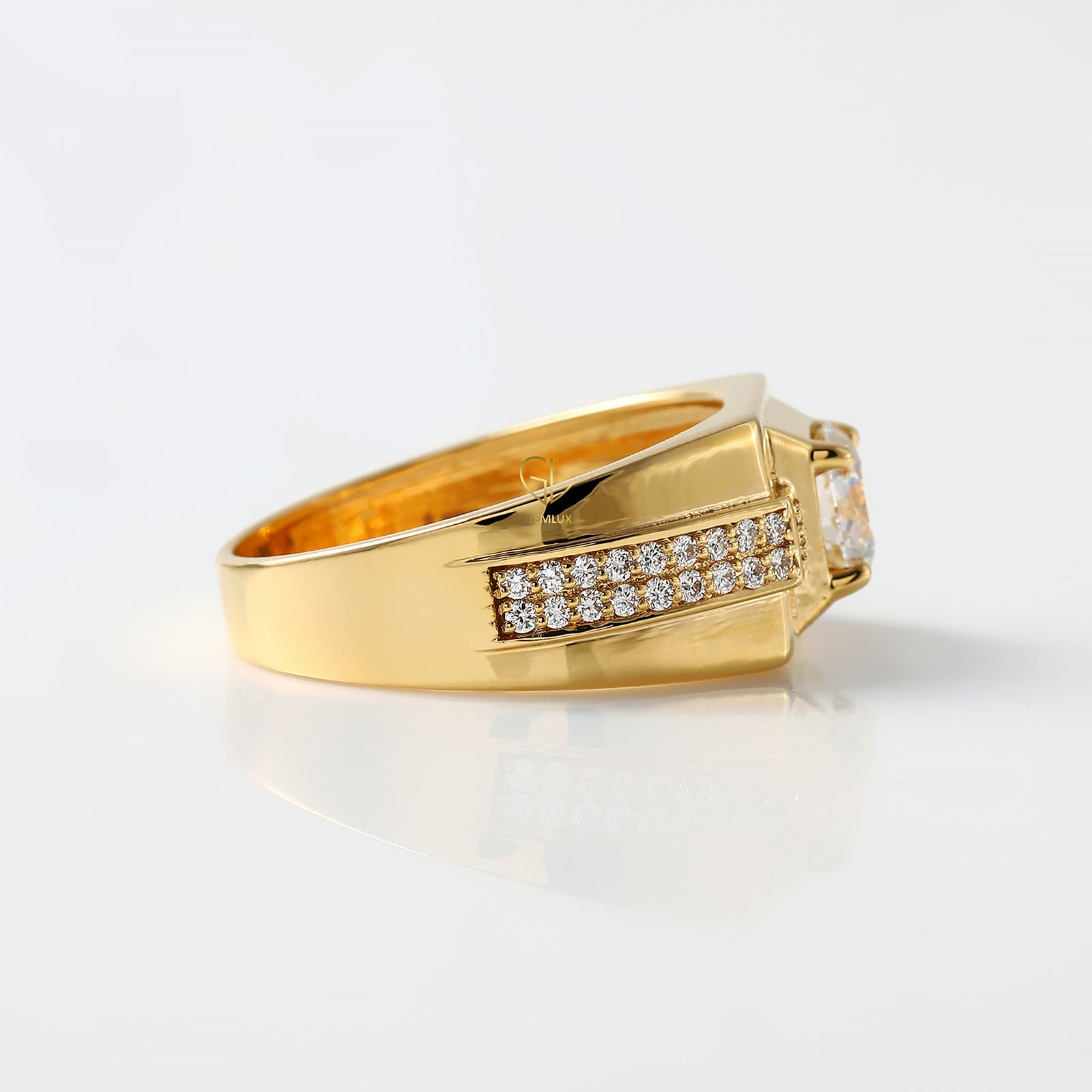 IGI Certified Hearts and Arrows Lab Grown Diamond Men's Ring Luxury Wedding Band