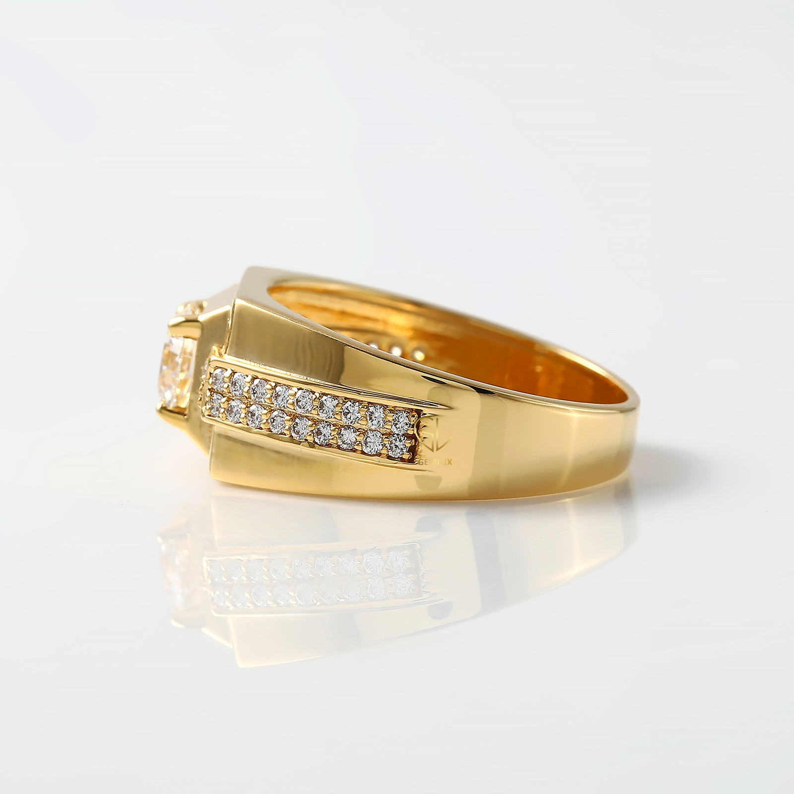IGI Certified Hearts and Arrows Lab Grown Diamond Men's Ring Luxury Wedding Band