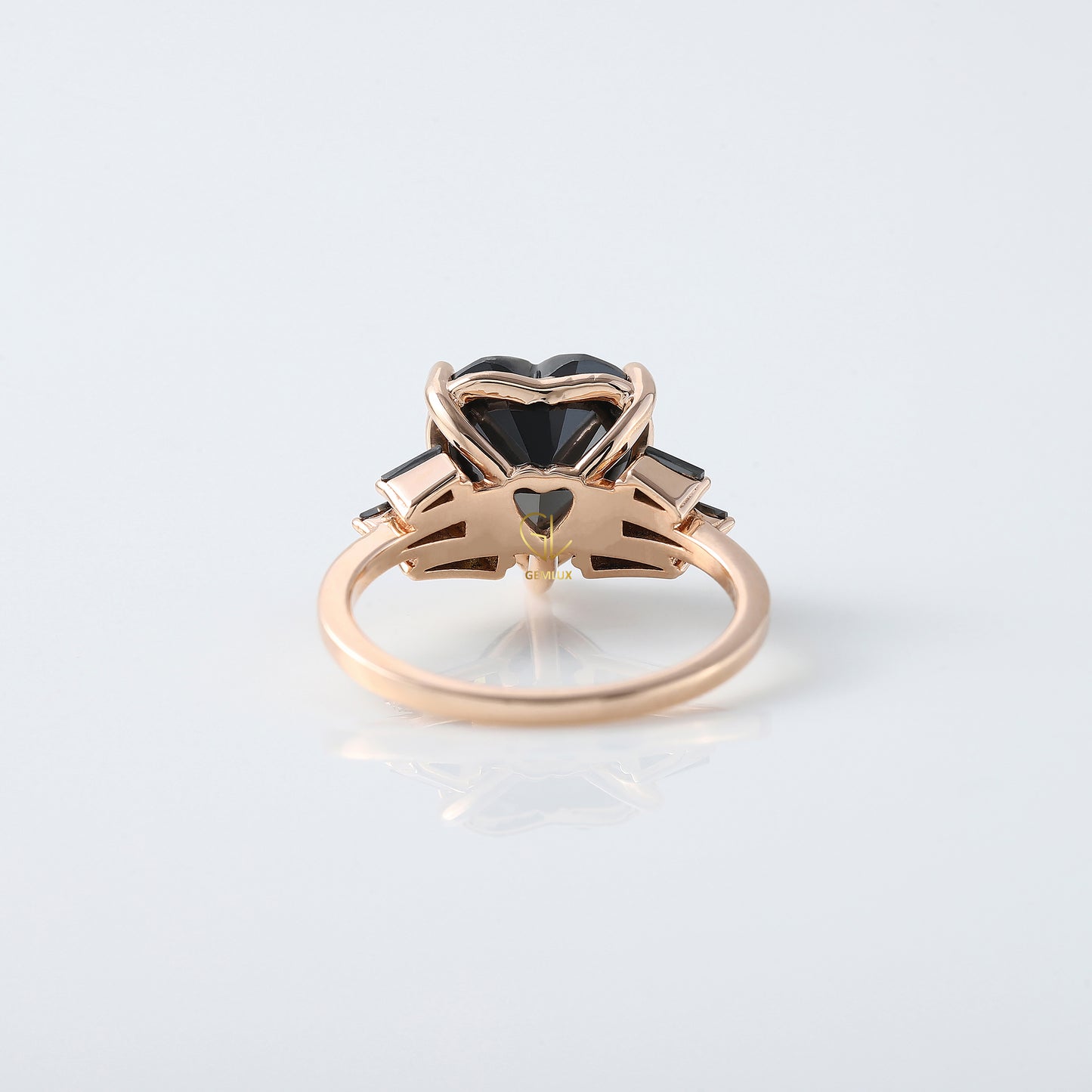 3 CT Certified Black Heart Lab Grown Diamond Solitaire Engagement Ring