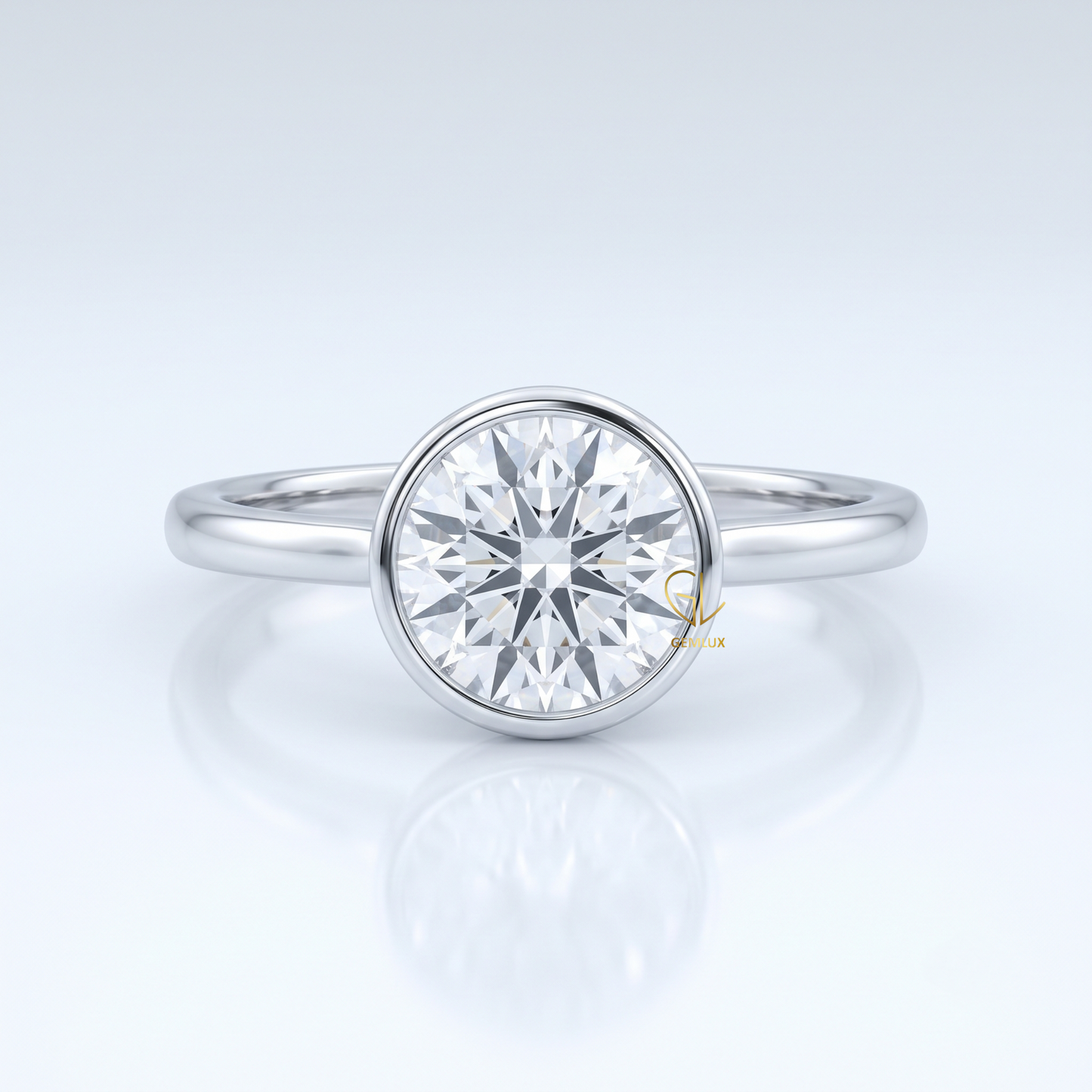 3 CT Round Hearts & Arrows Lab Grown Diamond Solitaire Ring in Gold