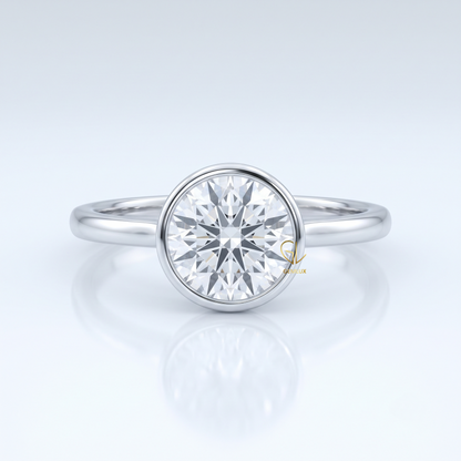 3 CT Round Hearts & Arrows Lab Grown Diamond Solitaire Ring in Gold