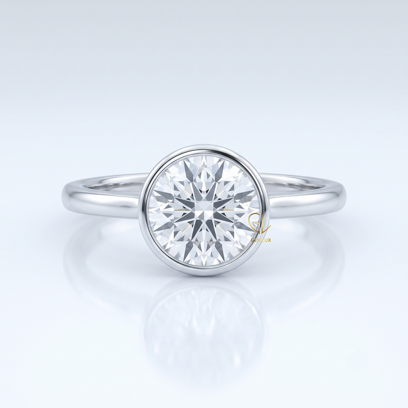 3 CT Round Hearts & Arrows Lab Grown Diamond Solitaire Ring in Gold