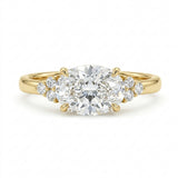 3 Carat Oval Cut Lab Grown Diamond East To West Solitaire Ring