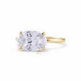 3 Carat Oval Cut Lab Grown Diamond East To West Solitaire Ring