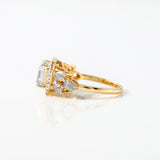 3 Ct Emerald Cut Moissanite Halo Engagement Ring