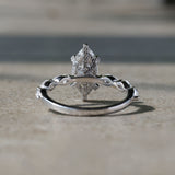 Marquise-Cut Lab-Grown Diamond Engagement Ring with Side Stones