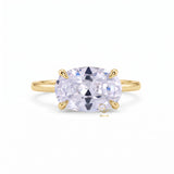 3 Carat Oval Cut Lab Grown Diamond East To West Solitaire Ring