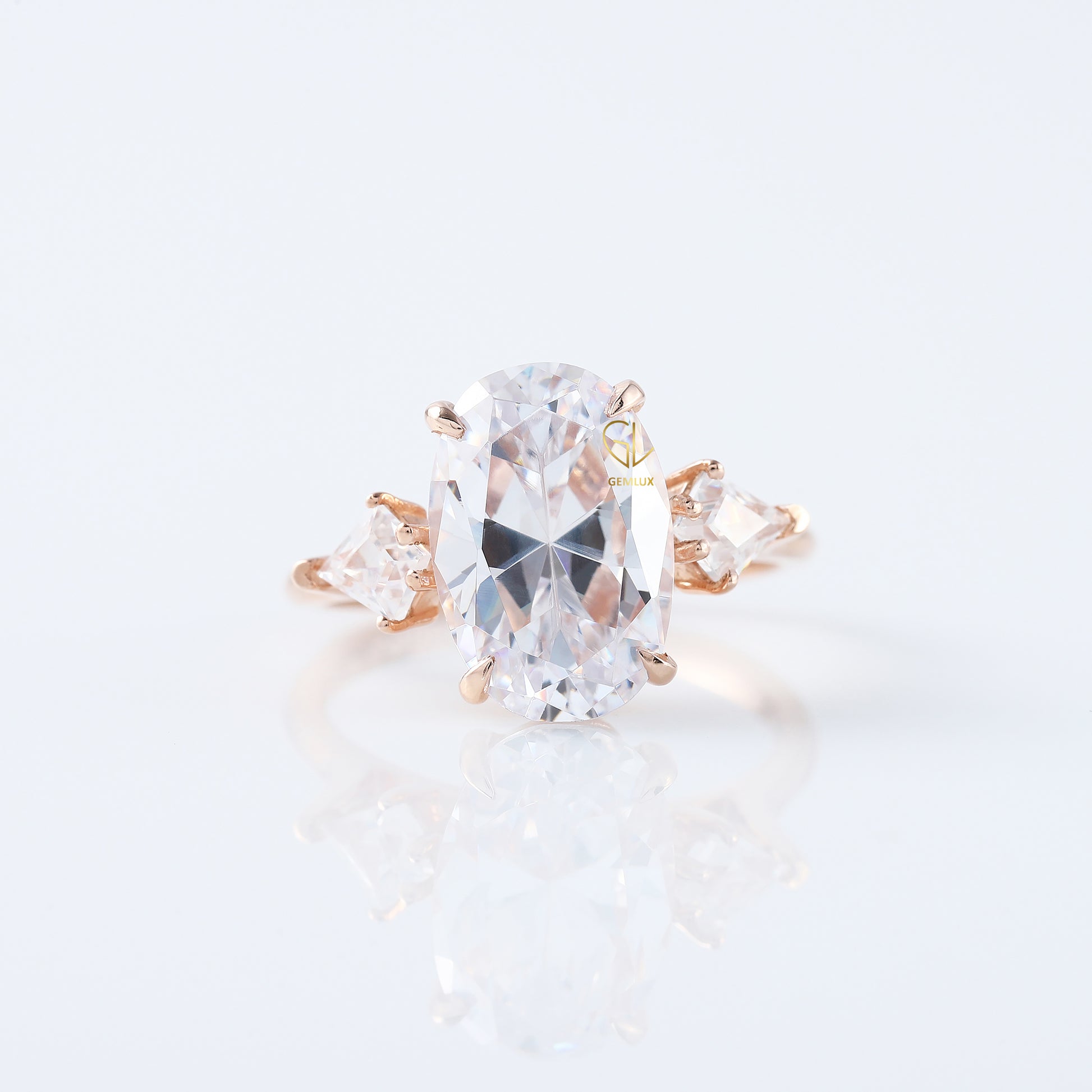 3 Carat Oval Cut Three Stone Engagement Ring