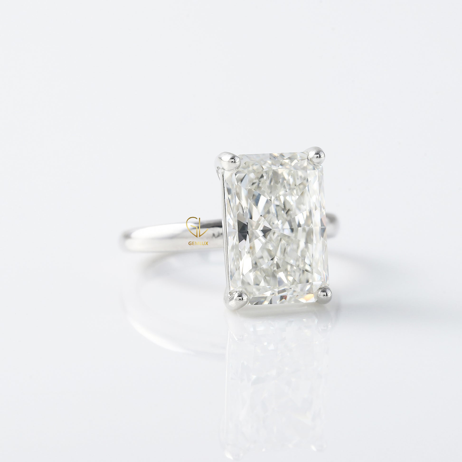 4CT Radiant Cut Lab Grown Diamond Solitaire Engagement Ring
