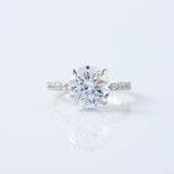 4ct Round Cut Lab Grown Diamond Accent Ring - Hidden Halo