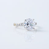 4ct Round Cut Lab Grown Diamond Accent Ring - Hidden Halo