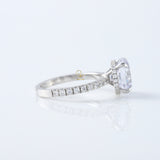 4ct Round Cut Lab Grown Diamond Accent Ring - Hidden Halo