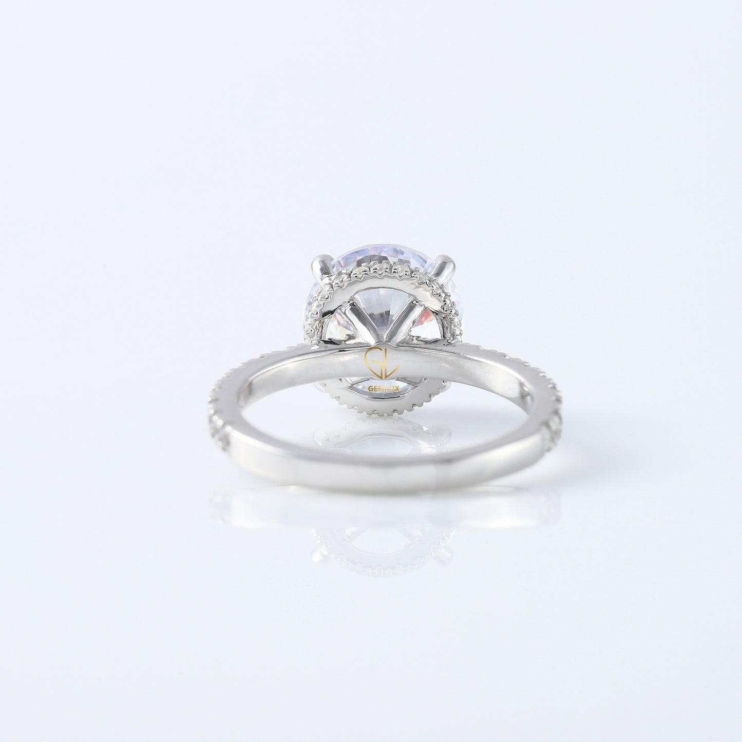 4ct Round Cut Lab Grown Diamond Accent Ring - Hidden Halo