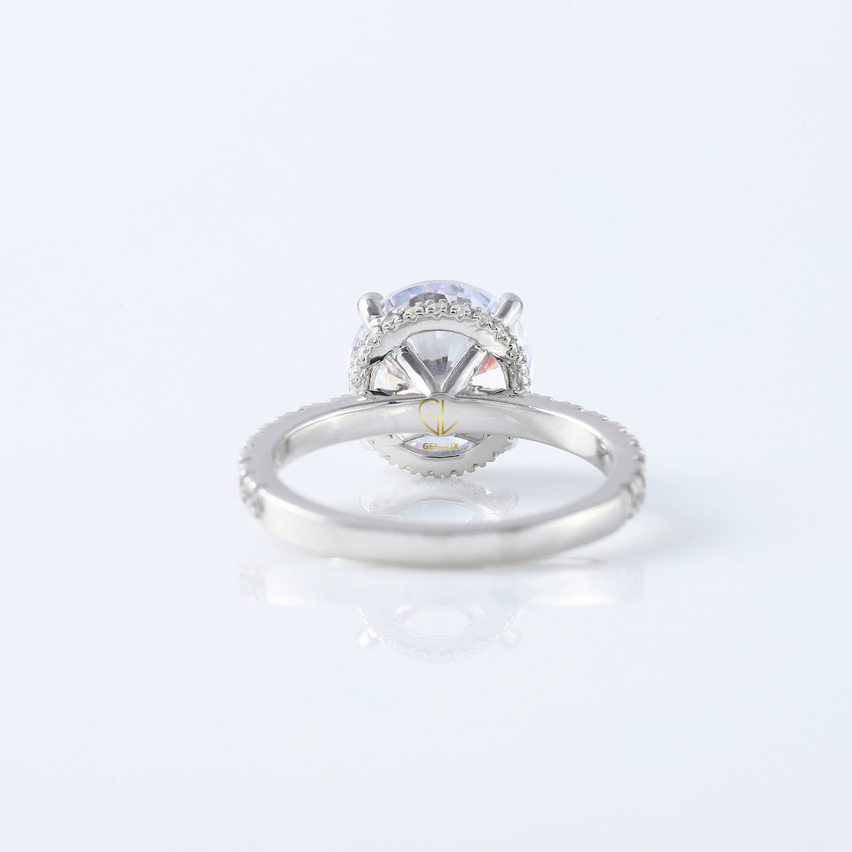 4ct Round Cut Lab Grown Diamond Accent Ring - Hidden Halo