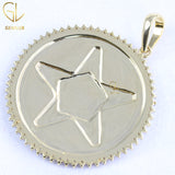 Vintage OES Eastern Star Round Cut Moissanite Enamel Charm Pendant