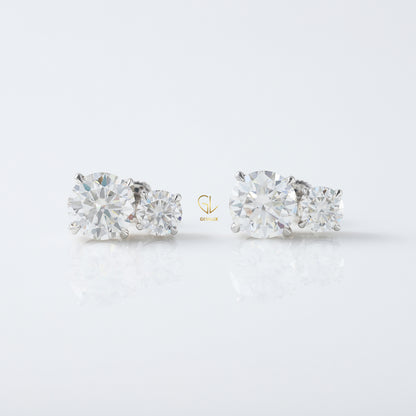7 CT IGI Certified Two Stone Earrings