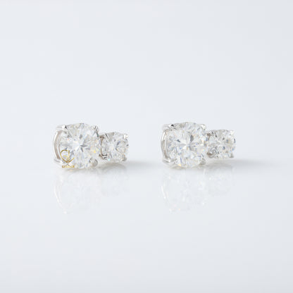 7 CT IGI Certified Two Stone Earrings