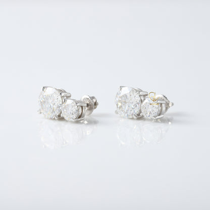 7 CT IGI Certified Two Stone Earrings