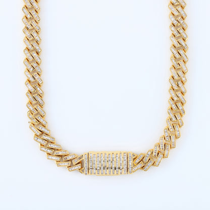 925 Silver Baguette Cuban Link Hip Hop Chain