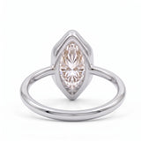Marquise-cut lab-grown diamond bezel engagement ring with polished yellow-gold band