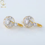 Antique Diamond Openwork Earrings, Vintage Floral Retro Earrings