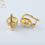 Antique Diamond Openwork Earrings, Vintage Floral Retro Earrings