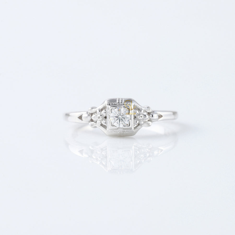 Antique Filigree Lab Grown Diamond Vintage Art Deco Engagement Ring